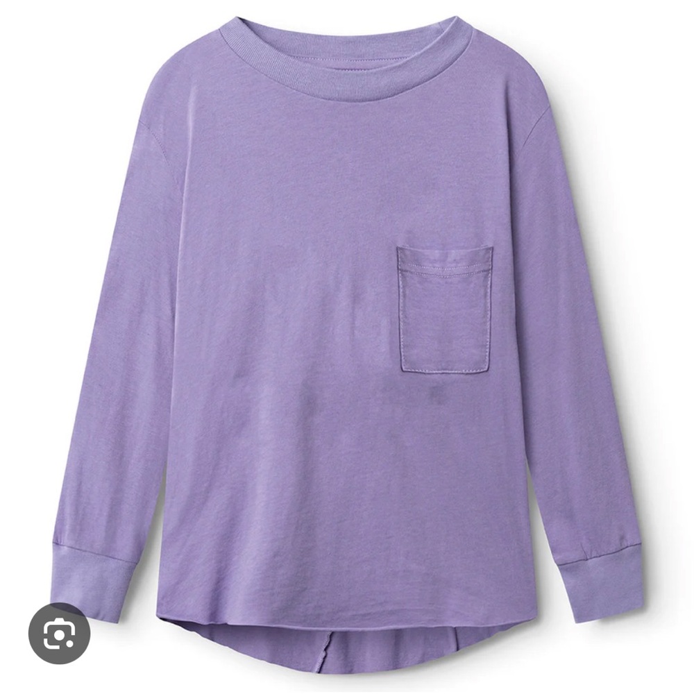 NUNUNU Purple Long Sleeve Tee Shirt Pocket 3-4 3T 4T